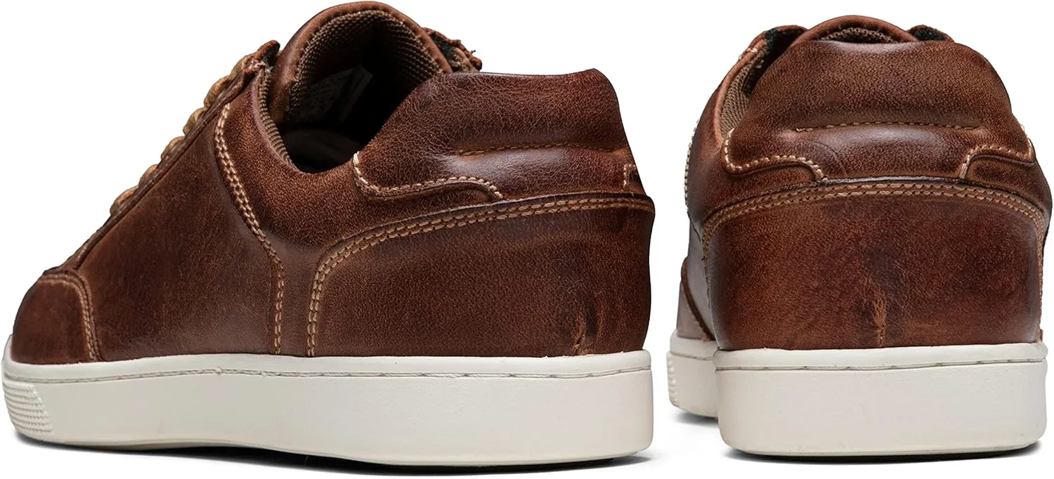 Jousen Men's Sneakers Leather Casual Shoes for Men Business Lace Up Dress Sneaker Mens Shoe