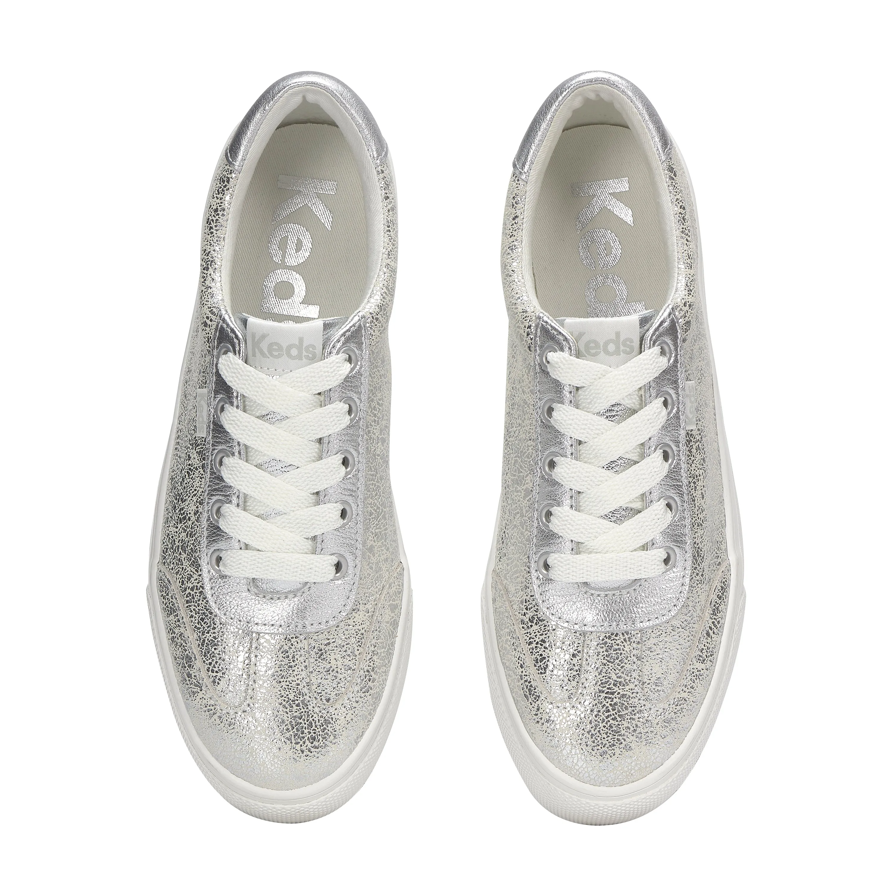 Jump Kick T-Toe Distressed Metallic Silver