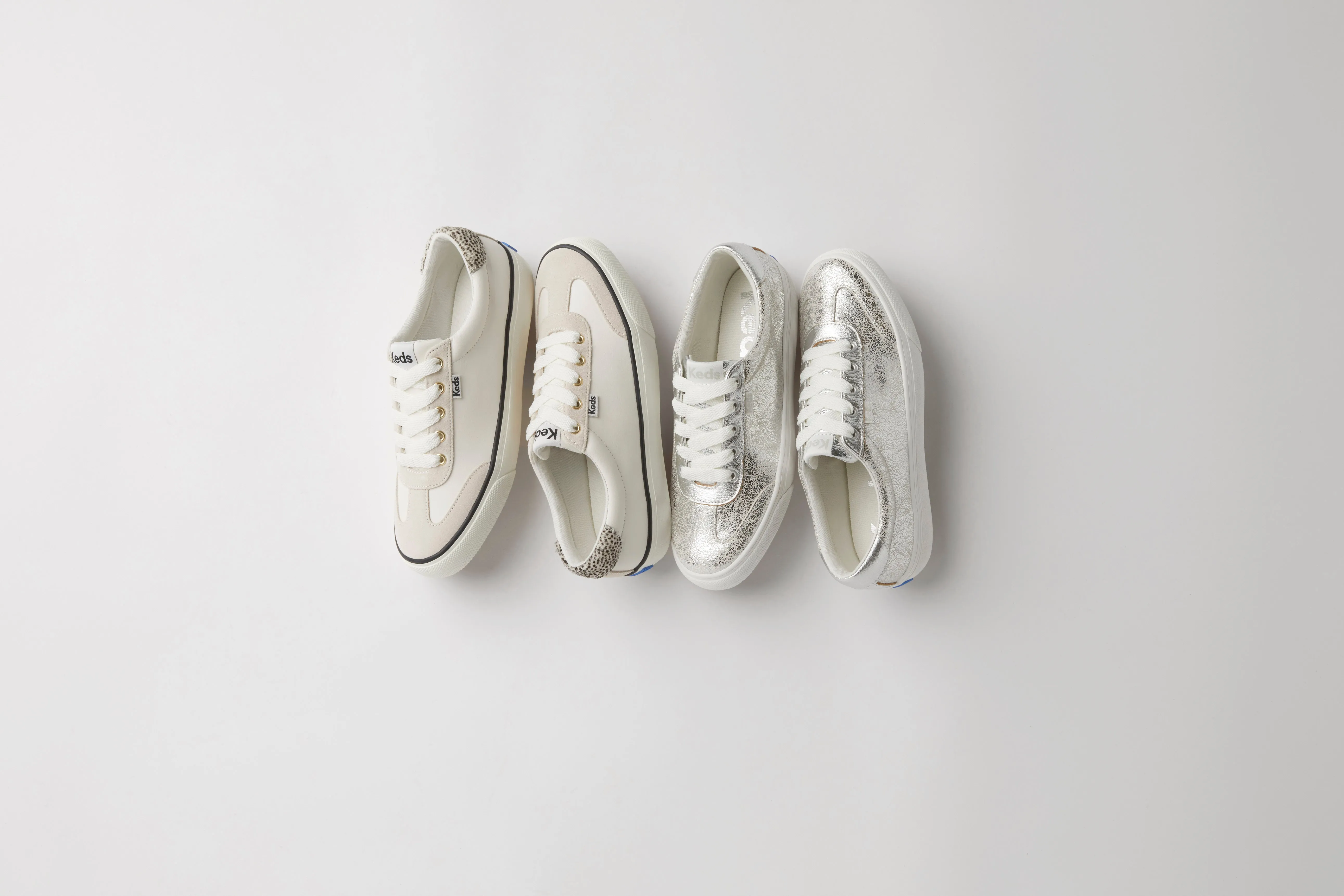 Jump Kick T-Toe Distressed Metallic Silver