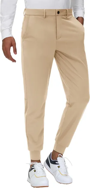 JWM Men's Stretch Golf Joggers Pants with Belt Loops - 29" 34" Slim Fit Tapered Casual Business Travel Dress Work Sweatpants