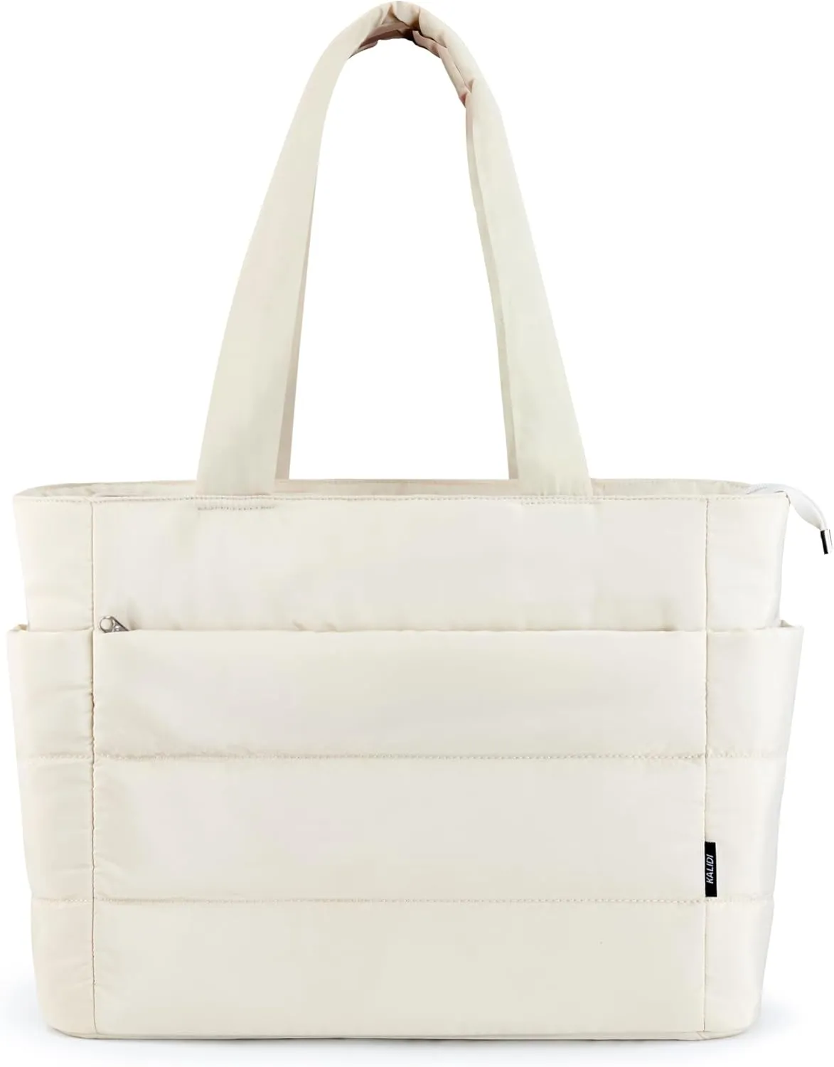 KALIDI Quilted Tote Bag, Carryall Puffer Messenger Laptop Bag Padded Shoulder Large Anti Splash Zipper Casual Work Gym Wome