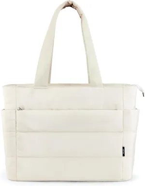 KALIDI Quilted Tote Bag, Carryall Puffer Messenger Laptop Bag Padded Shoulder Large Anti Splash Zipper Casual Work Gym Wome