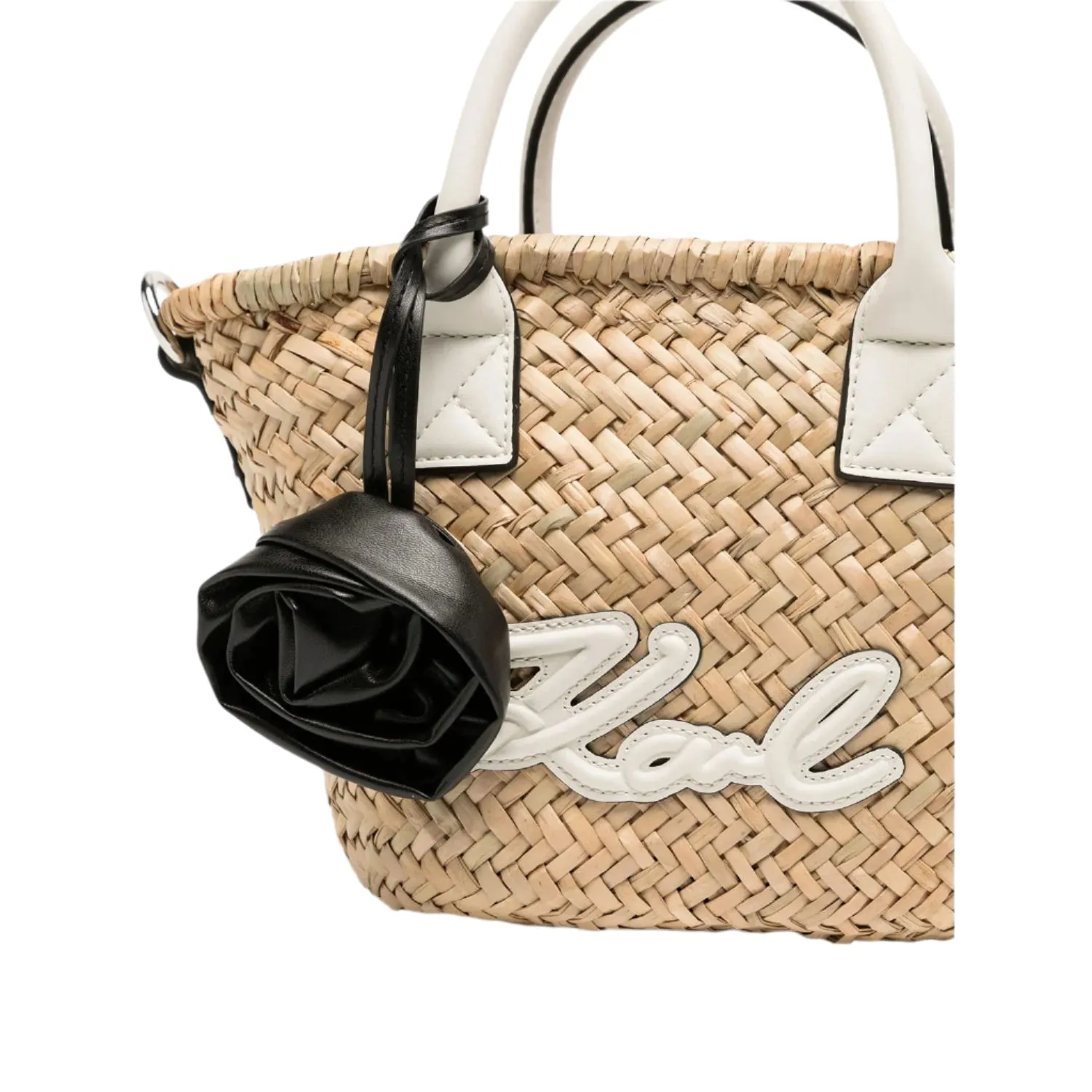 KARL LAGERFELD K/SIGNATURE SMALL RAFIA BAG