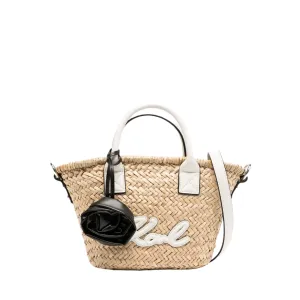 KARL LAGERFELD K/SIGNATURE SMALL RAFIA BAG