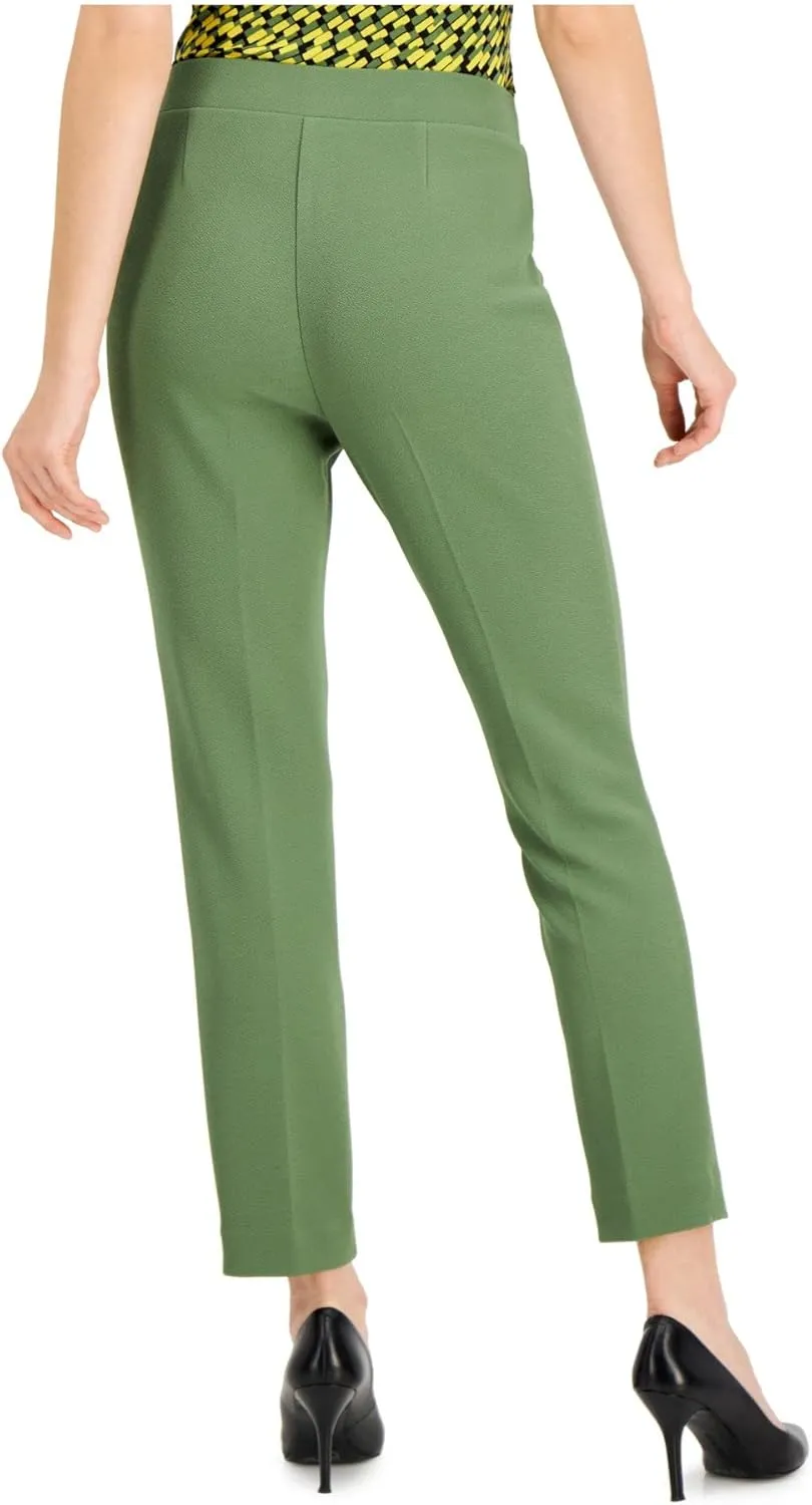 Kasper Women's Pull on Slim Ankle Pant in Stretch Crosshatch Fabric