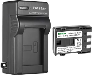 Kastar Battery (1-Pack) and AC Charger for Canon NB-2L, NB-2LH and PowerShot G7, G9, S30, S40, S45, S50, S60, S70, S80, DC410, DC420, VIXIA HF R10, R100, R11, EOS 350D, 400D Digital Rebel XT, Xti