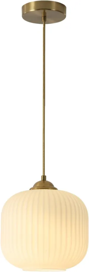KCO Lighting Modern Gold White Glass Pendant Light Contemporary Brass Metal Kitchen Island Dining Pendant Light Industrial Large Globe Pendant Lamp 1-Light Round Ball Hanging Lighting Fixture
