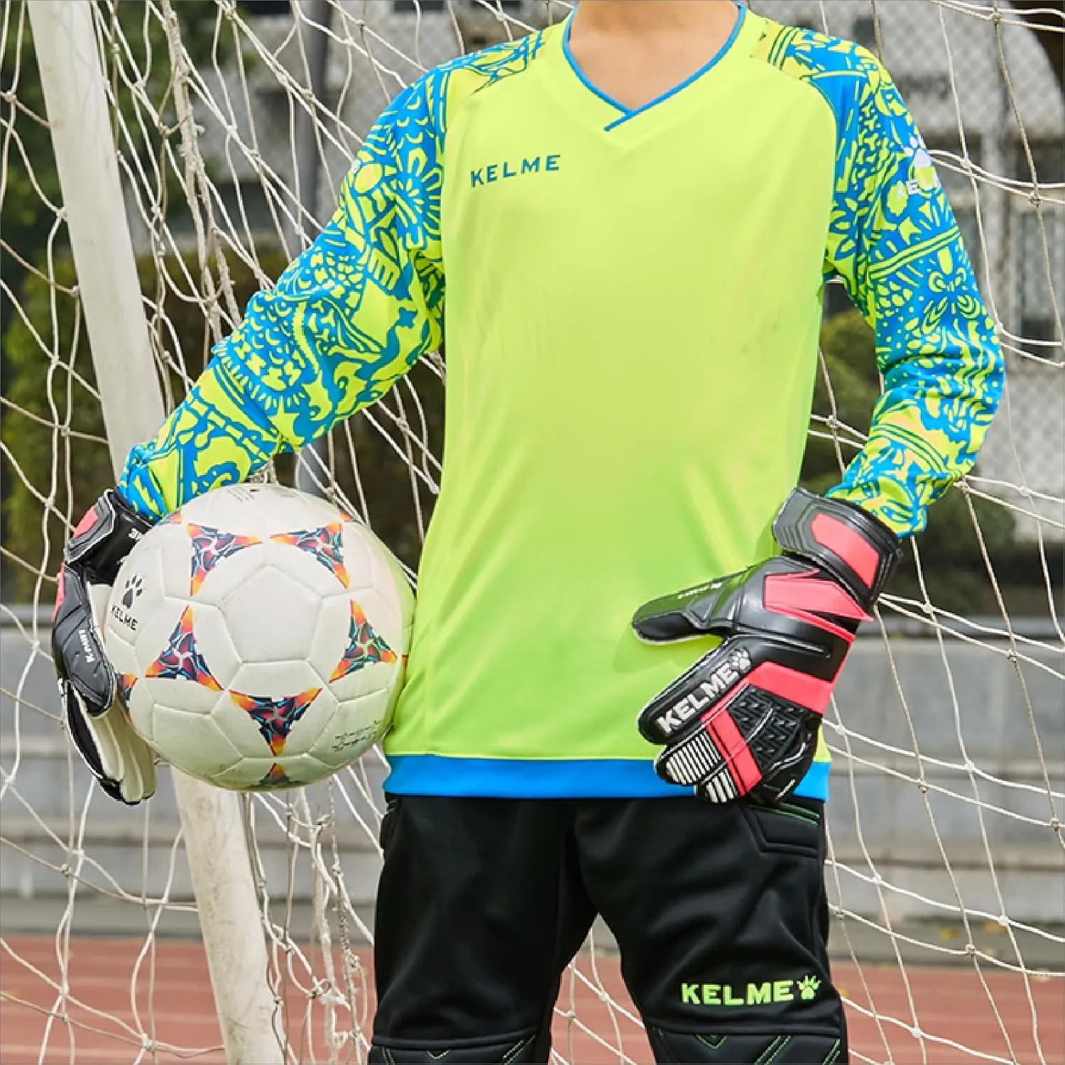 KELME Kids Goalie Shirt,Goalkeeper Jersey Padded Long Sleeve Soccer Football Training Uniform for Boys Girls