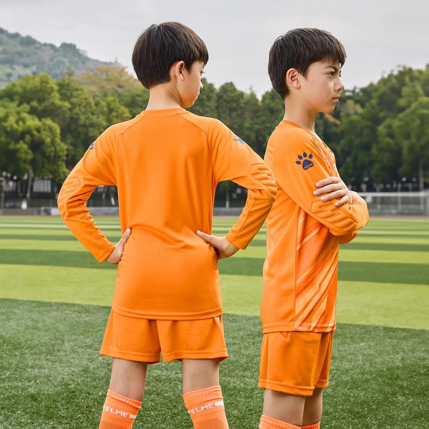 KELME Kids Goalie Shirt,Goalkeeper Jersey Padded Long Sleeve Soccer Football Training Uniform for Boys Girls