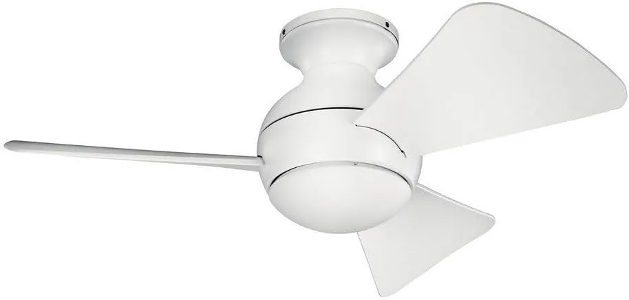 Kichler 330150OZ 34 Inch Sola Ceiling Fan LED, 3 Speed Wall Control, Olde Bronze Finish with Olde Bronze Blades.
