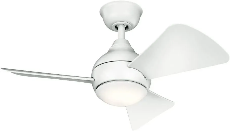 Kichler 330150OZ 34 Inch Sola Ceiling Fan LED, 3 Speed Wall Control, Olde Bronze Finish with Olde Bronze Blades.