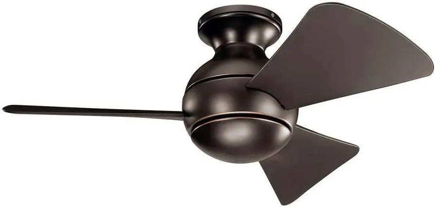 Kichler 330150OZ 34 Inch Sola Ceiling Fan LED, 3 Speed Wall Control, Olde Bronze Finish with Olde Bronze Blades.