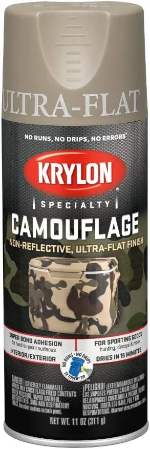 Krylon Camouflage Paint Ultra Flat Sand 11 oz. and Khaki 11 oz. Spray Paint Bundle