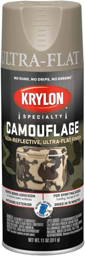 Krylon Camouflage Paint Ultra Flat Sand 11 oz. and Khaki 11 oz. Spray Paint Bundle
