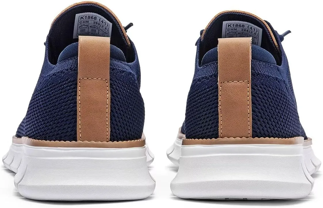 Kundork Men's Casual Dress Shoes Comfort Walking Shoes Mesh Knit Lightweight Breathable Sneakers