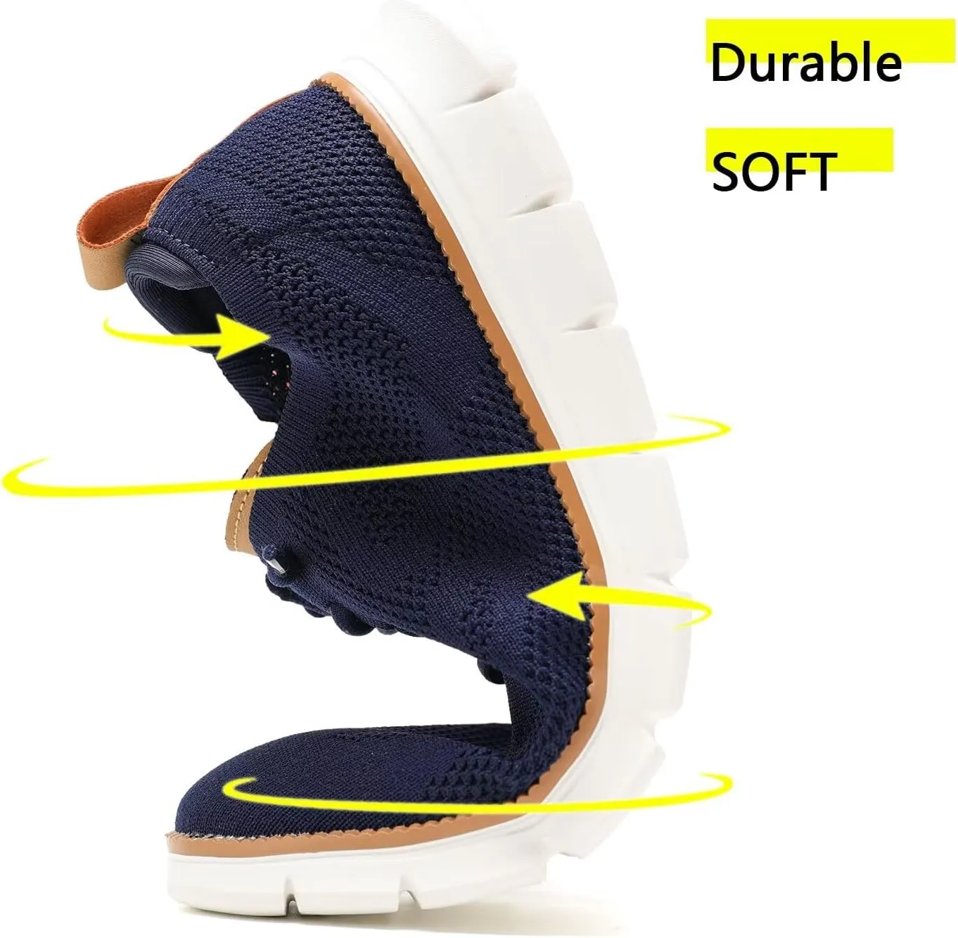 Kundork Men's Casual Dress Shoes Comfort Walking Shoes Mesh Knit Lightweight Breathable Sneakers