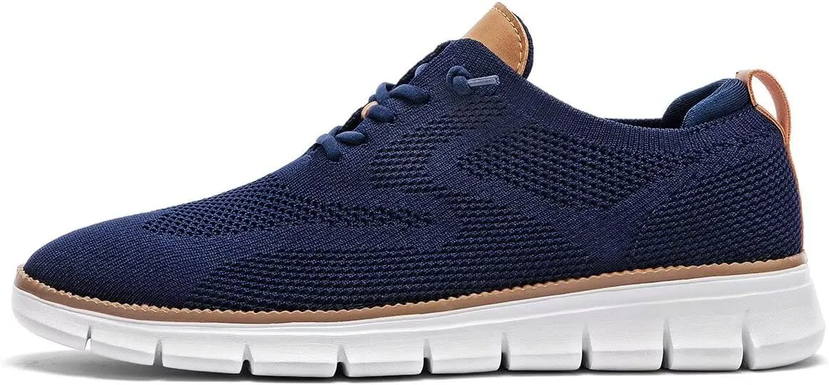 Kundork Men's Casual Dress Shoes Comfort Walking Shoes Mesh Knit Lightweight Breathable Sneakers