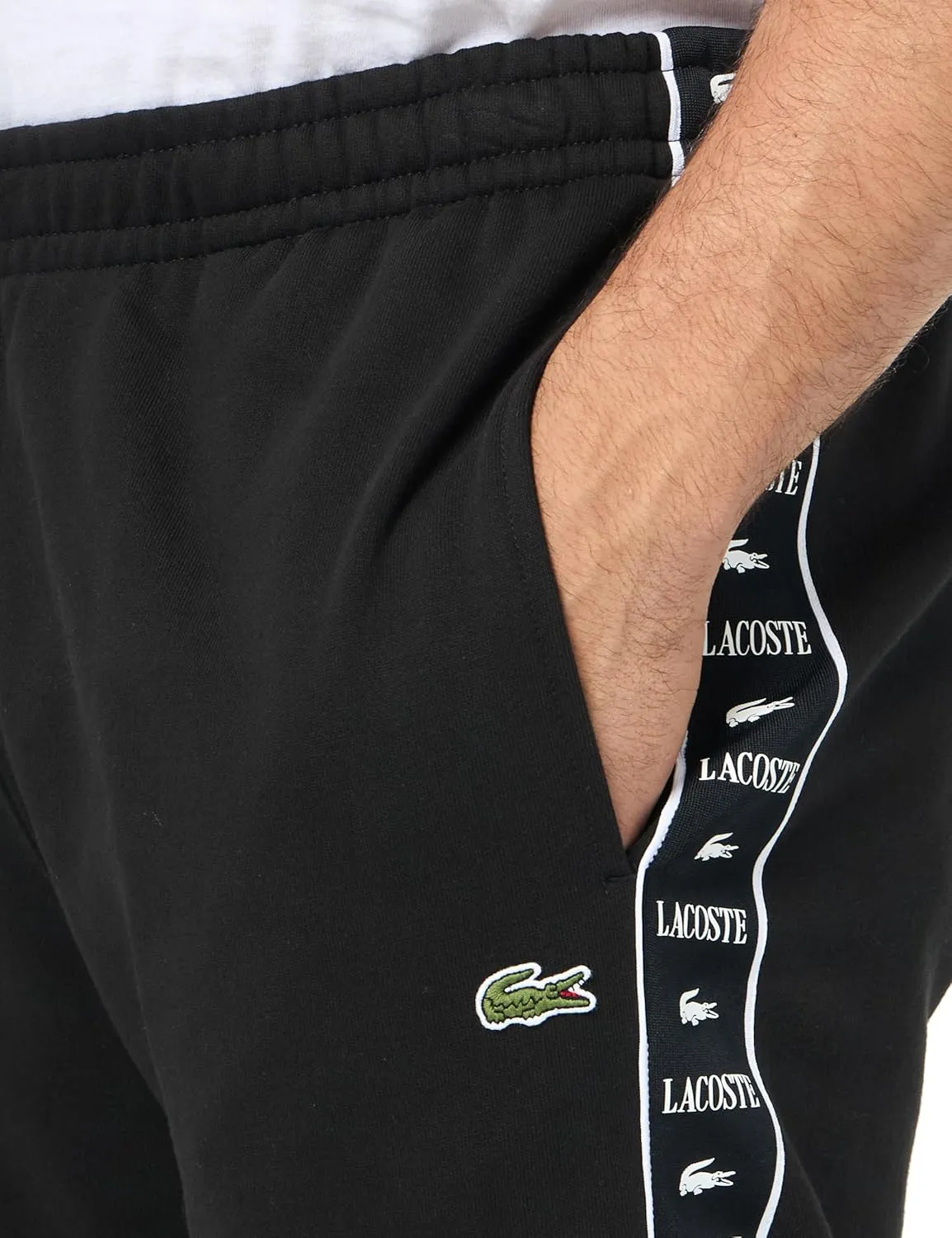 Lacoste Men's Tapered Fit Sweatpants W/Taping on Sidess
