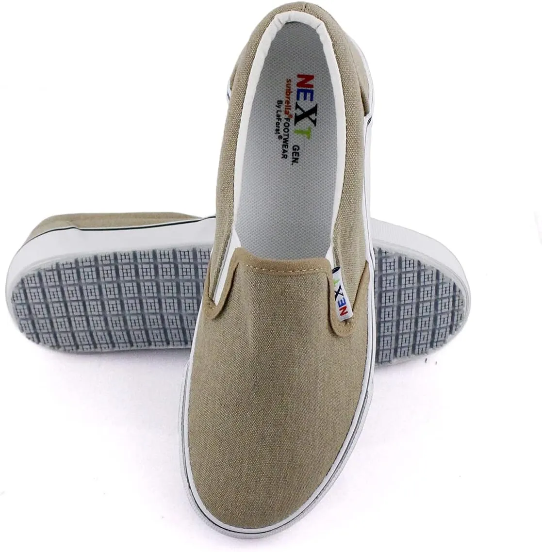 Laforst Mens Sunbrella Cotton Upper Nonslip Slip On Flat Shoes Grey
