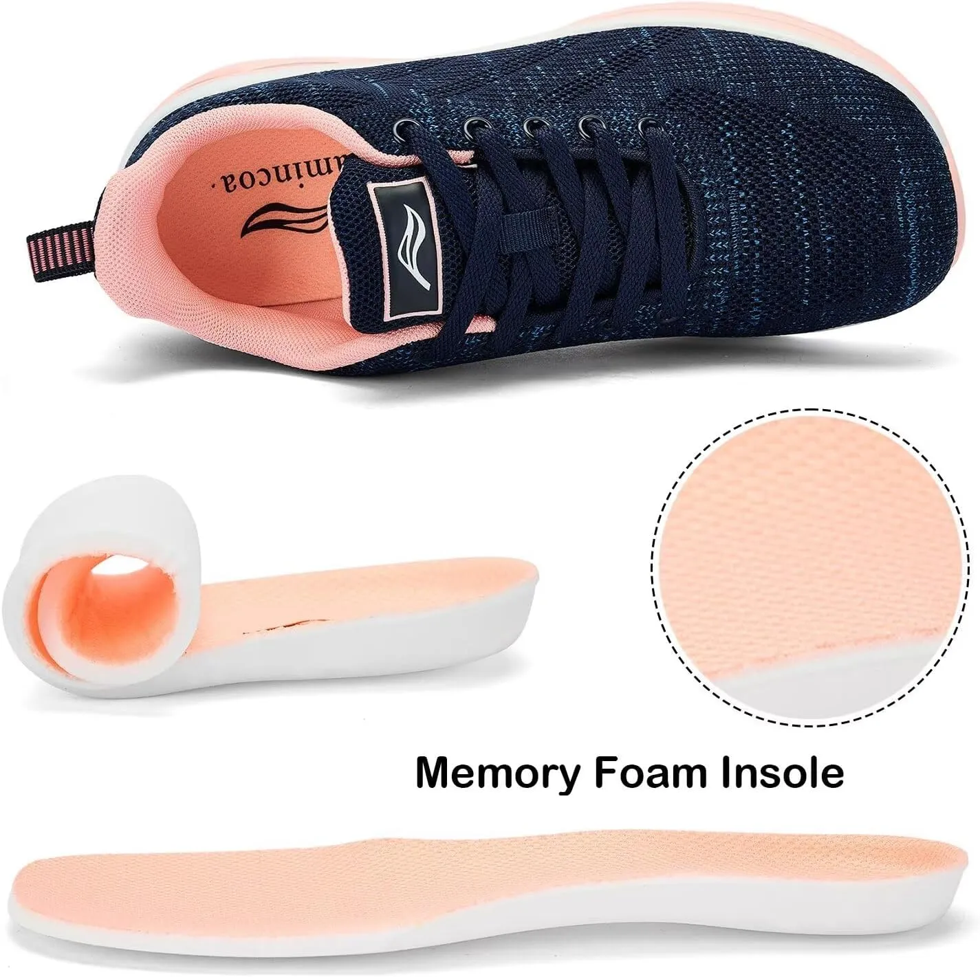 Lamincoa Women's Wide Toe Box Sneakers Wide Road Running Shoes Athletic Tennis Shoes for Women