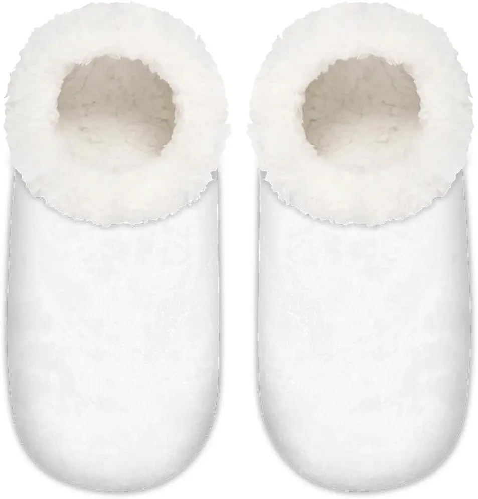 Landscape Prairie Streams White Clouds Women's Soft Slippers Fuzzy Slip On House Slippers for Winter Bedroom Outdoor with Fleece Lining