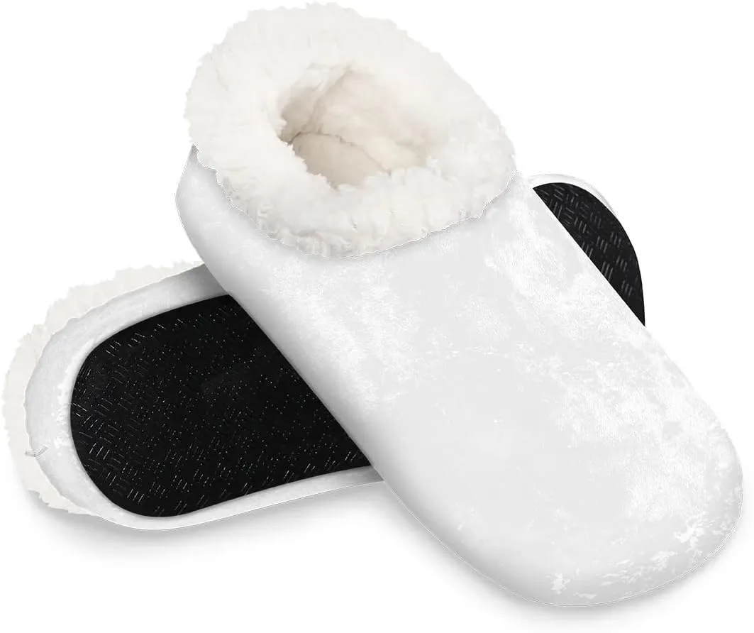 Landscape Prairie Streams White Clouds Women's Soft Slippers Fuzzy Slip On House Slippers for Winter Bedroom Outdoor with Fleece Lining