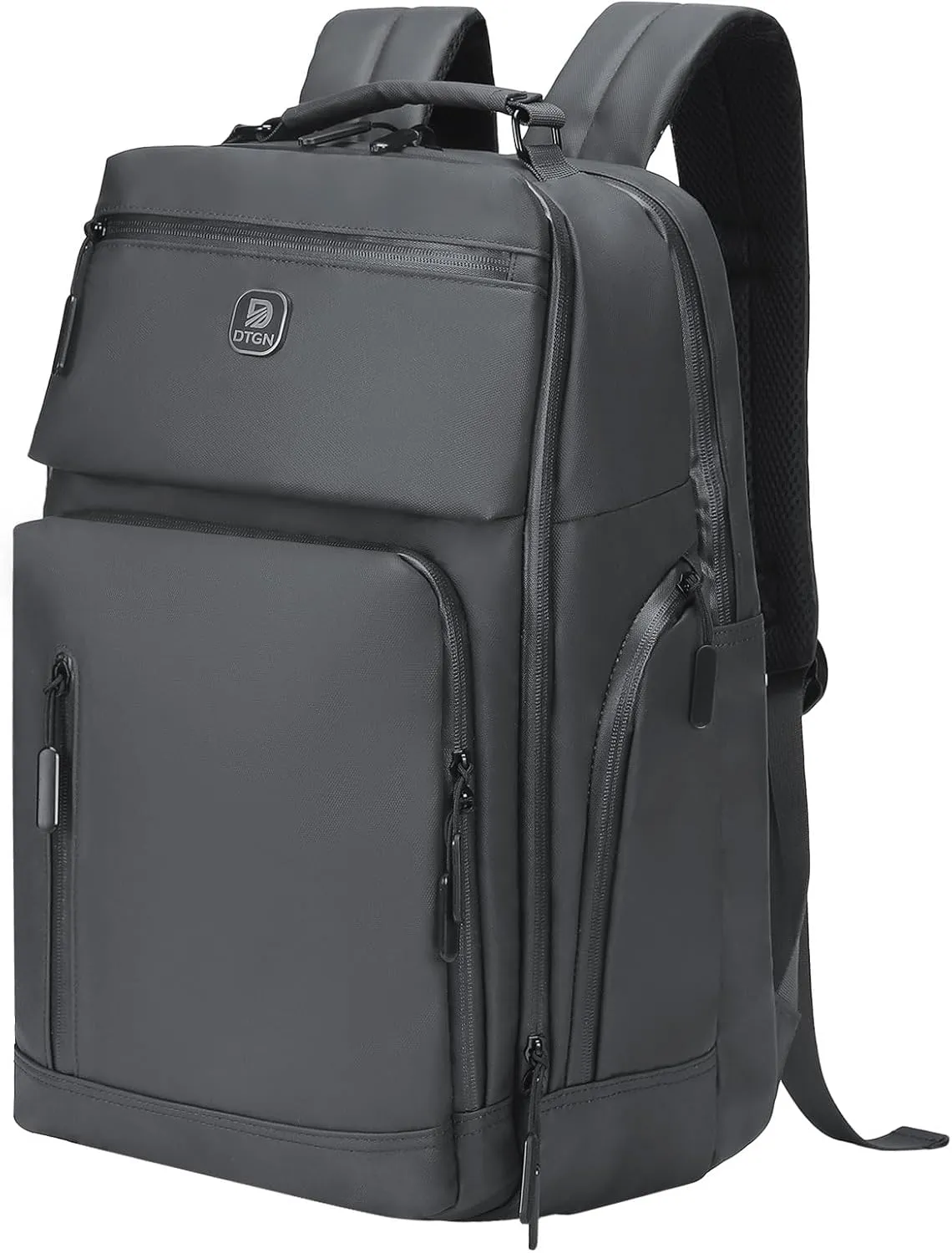 Large Capacity Water Resistant Laptop Backpack, 17 Inch Airplane Approved Durable Bag for College, Business Travel, Light Gray