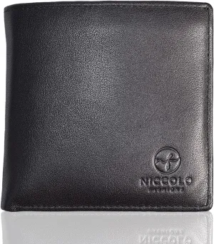 Large Wallet for Men with 10 slots for credit cards and IDs. Slim Design to fit in your pocket, Not Bulky. Minimalist Bifold Organizer. Made with Top-Grain Leather. 4x4 in.