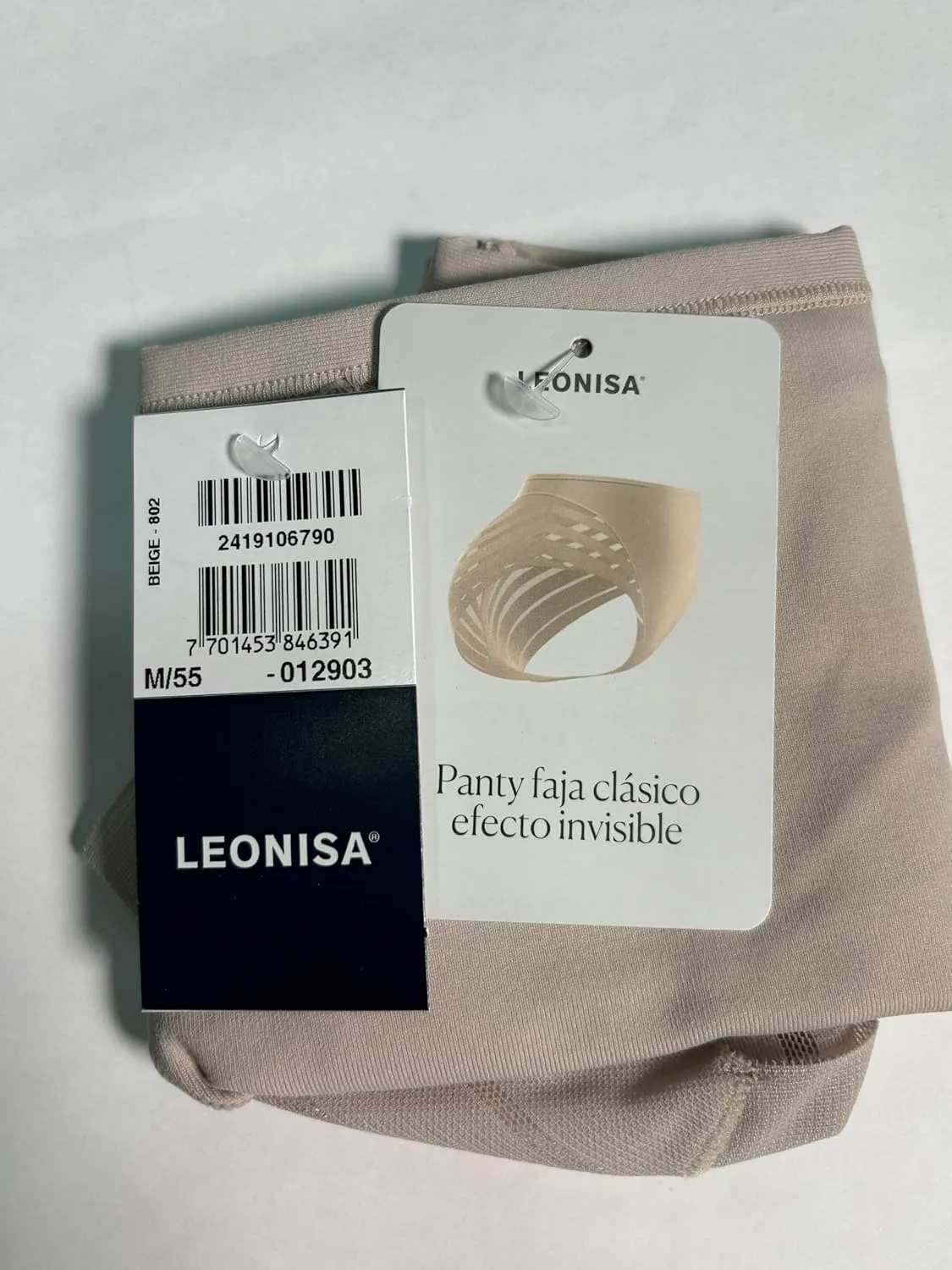 Leonisa High Waisted Invisible Tummy Control Shapewear for Women - Stripe Lace Ladies Underwear Panties