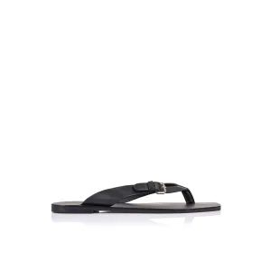 Lesley Flat Black Leather