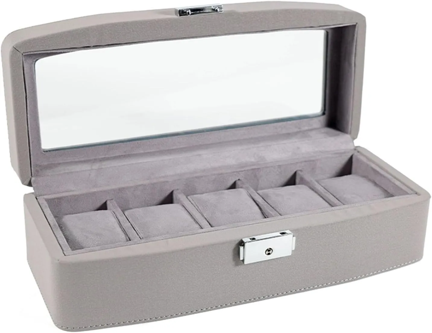 LHX Watch Box 5-position Watch Storage Box Storage Box Home Display Watch Box 30x13x9cm(Light)