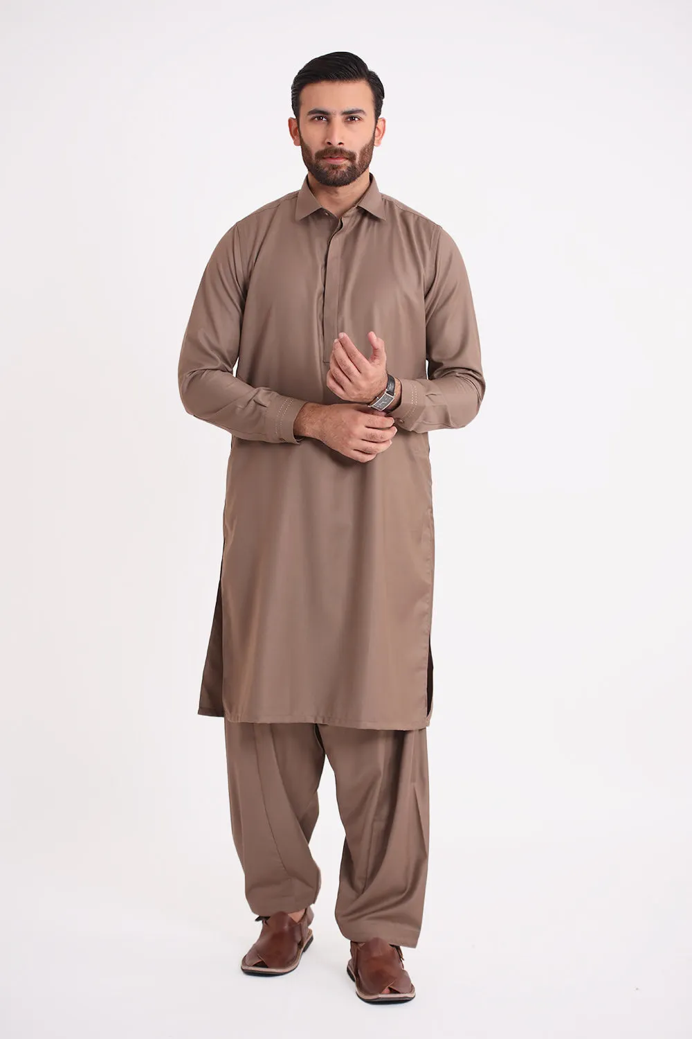Light Brown Shalwar Kameez