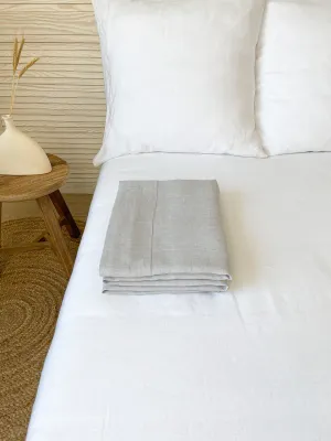 Light Gray Linen Flat Sheet