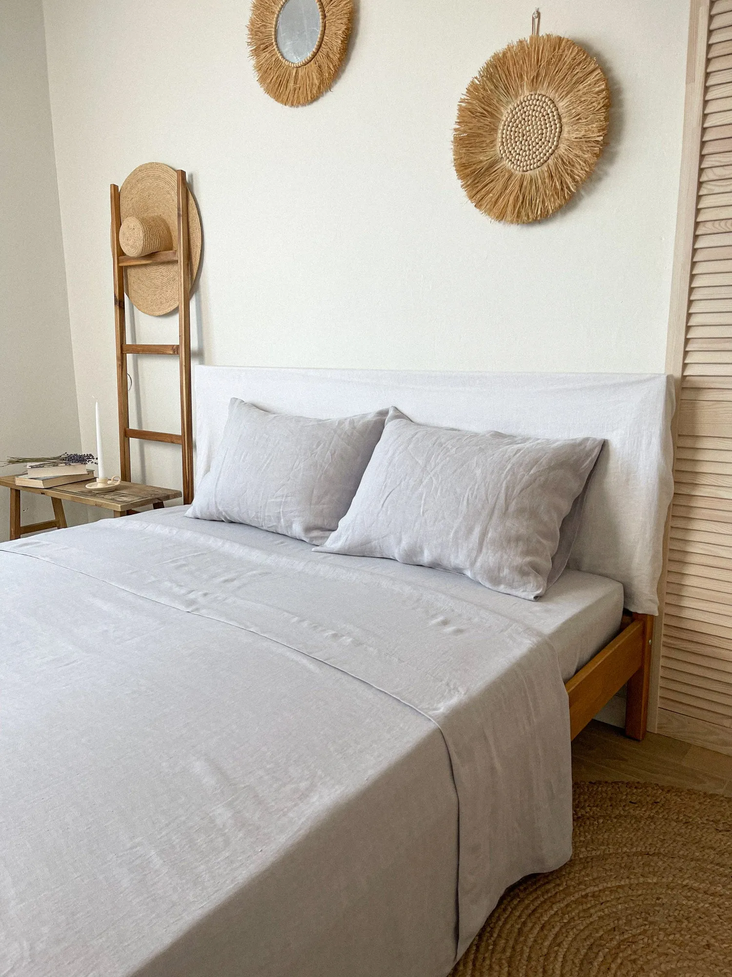 Light Gray Linen Flat Sheet