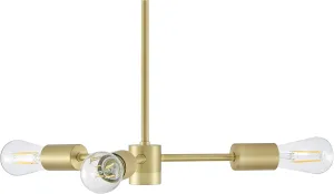 Linea di Liara Geneva 3-Light Pendant Lighting for Kitchen Sputnik Chandeliers for Dining Room Table Mid Century Modern Light Fixture Ceiling Gold Sputnik Light Fixture, Bulbs Included, UL Listed