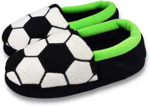 Little Kids Big Boys Warm Slippers with Soft Memory Foam Slip-on Indoor Football Slippers