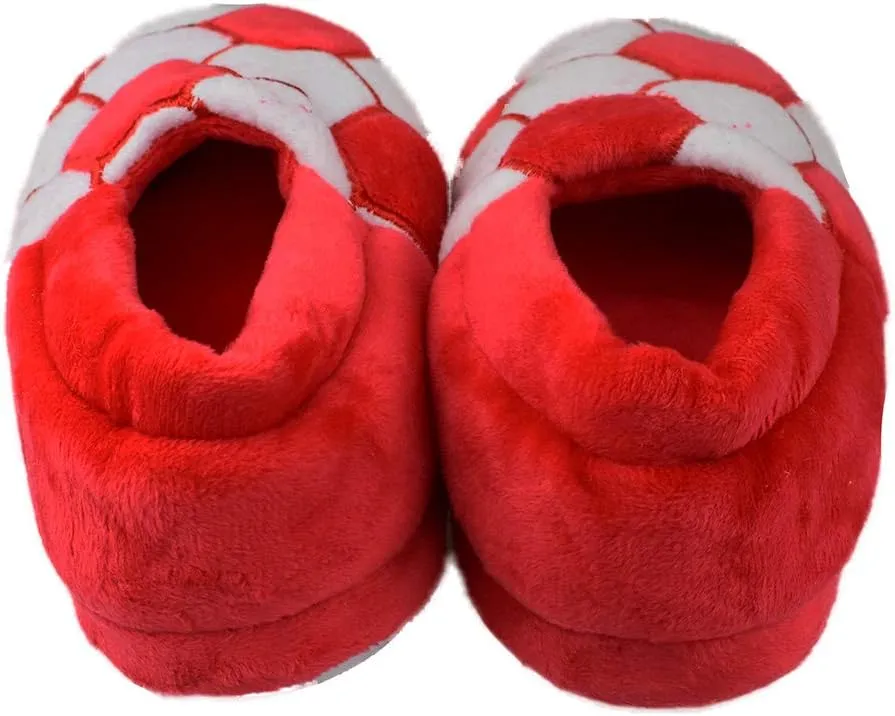 Little Kids Big Boys Warm Slippers with Soft Memory Foam Slip-on Indoor Football Slippers