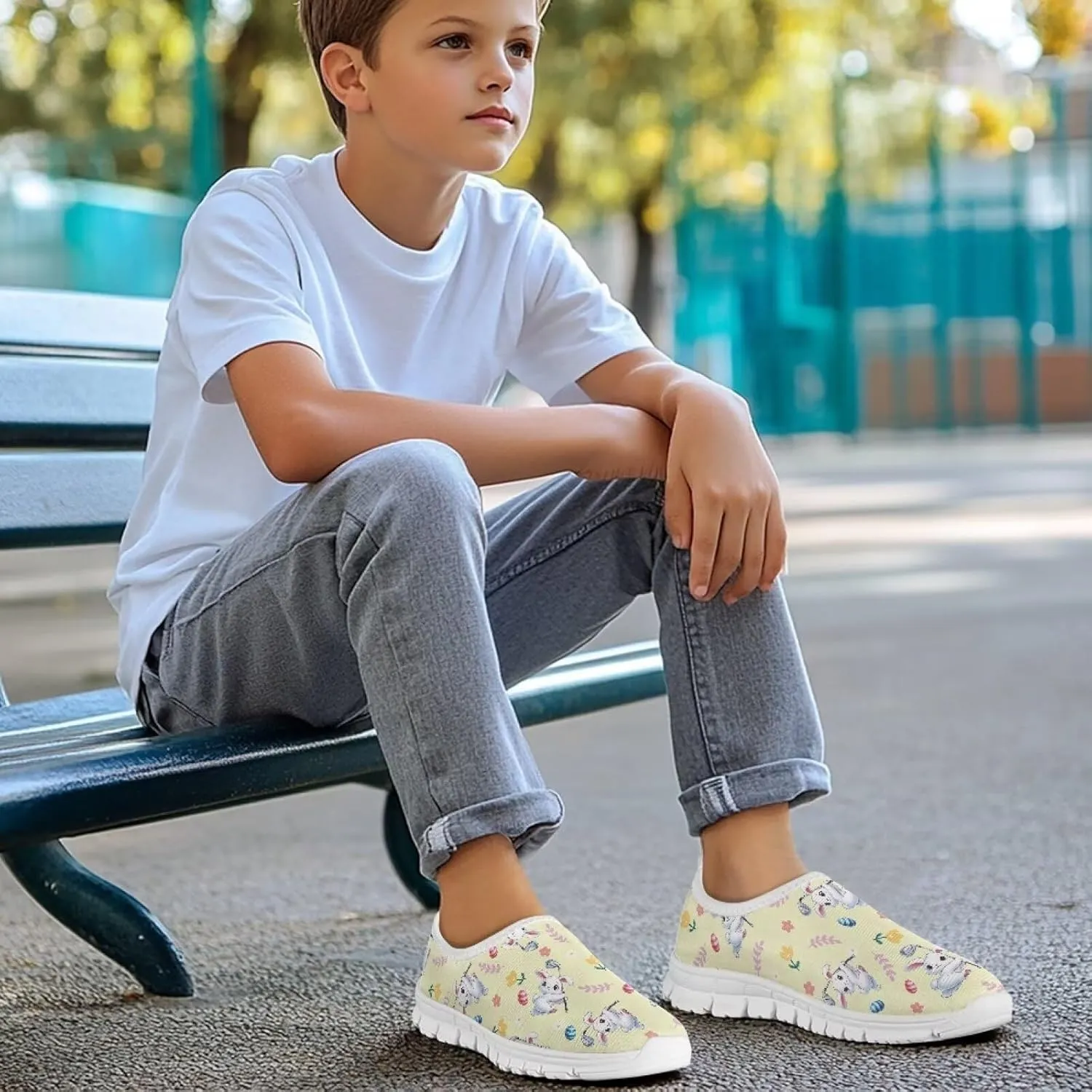 Little Kids/Big Kids Slip On Shoes Cute Tennis Shoes for Girls Fashion Casual Gym Sneakers
