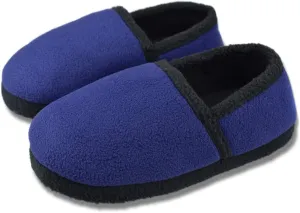 Little/Big Kids Warm Plush Fleece Slippers with Soft Memory Foam Slip-on Indoor Shoes