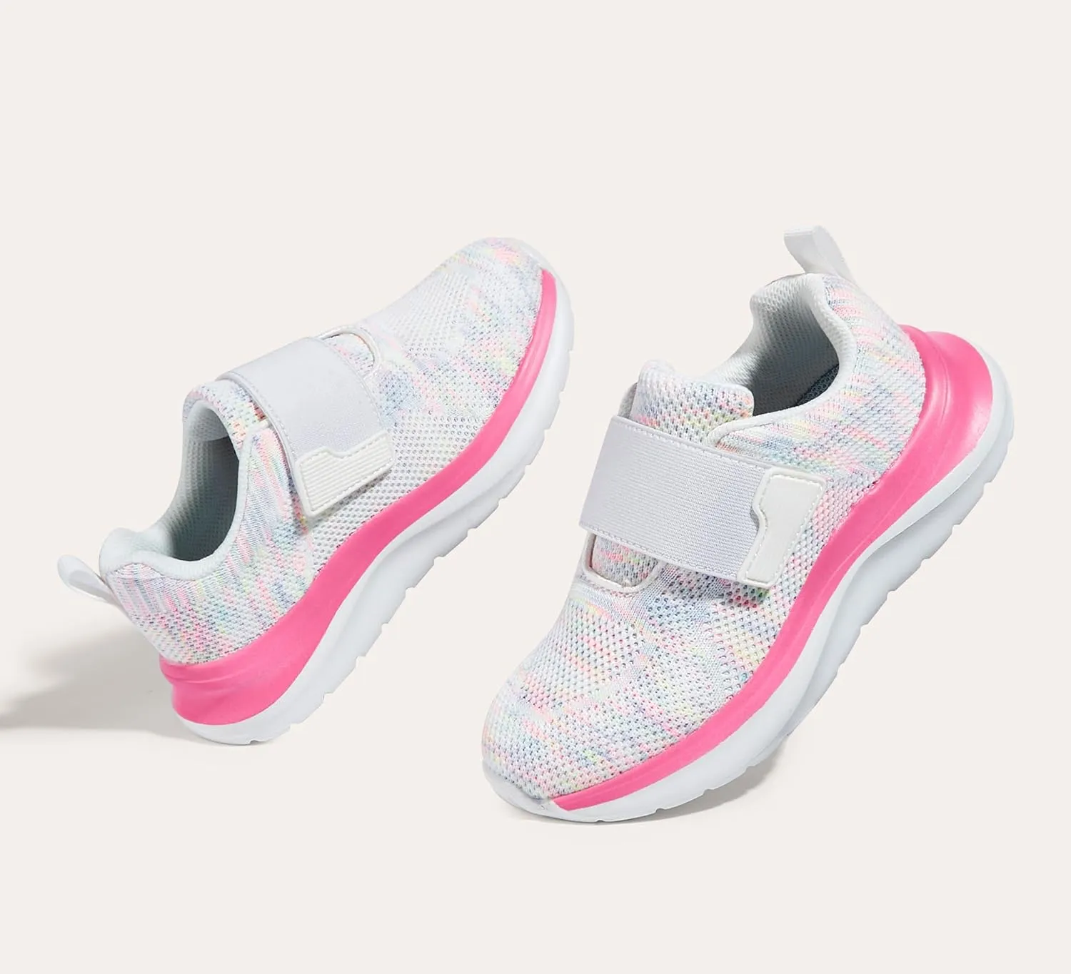 LUCKY STEP Boys Girls Tennis Shoes Kids Unisex Walking Running School Athletic Hook and Loops Strap Breathable for Toddler/Little Kid/Big Kid