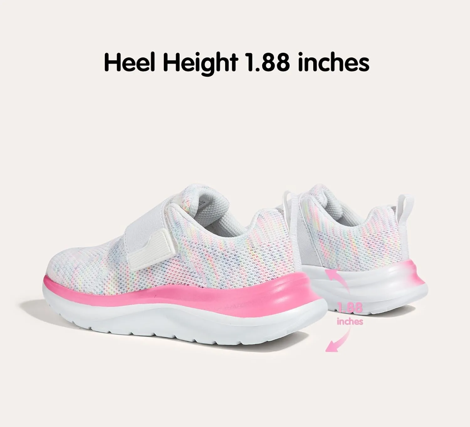 LUCKY STEP Boys Girls Tennis Shoes Kids Unisex Walking Running School Athletic Hook and Loops Strap Breathable for Toddler/Little Kid/Big Kid