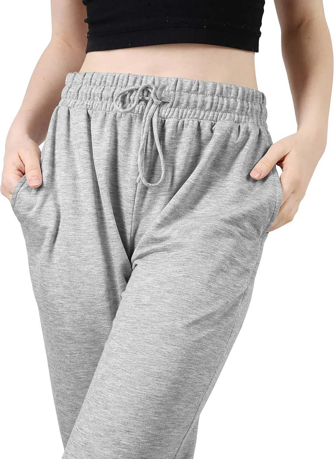 Ma Croix Women's Light Weight Drawstring Training Sport Jogger Pants French Terry Cotton Blend Casual Sweatpants