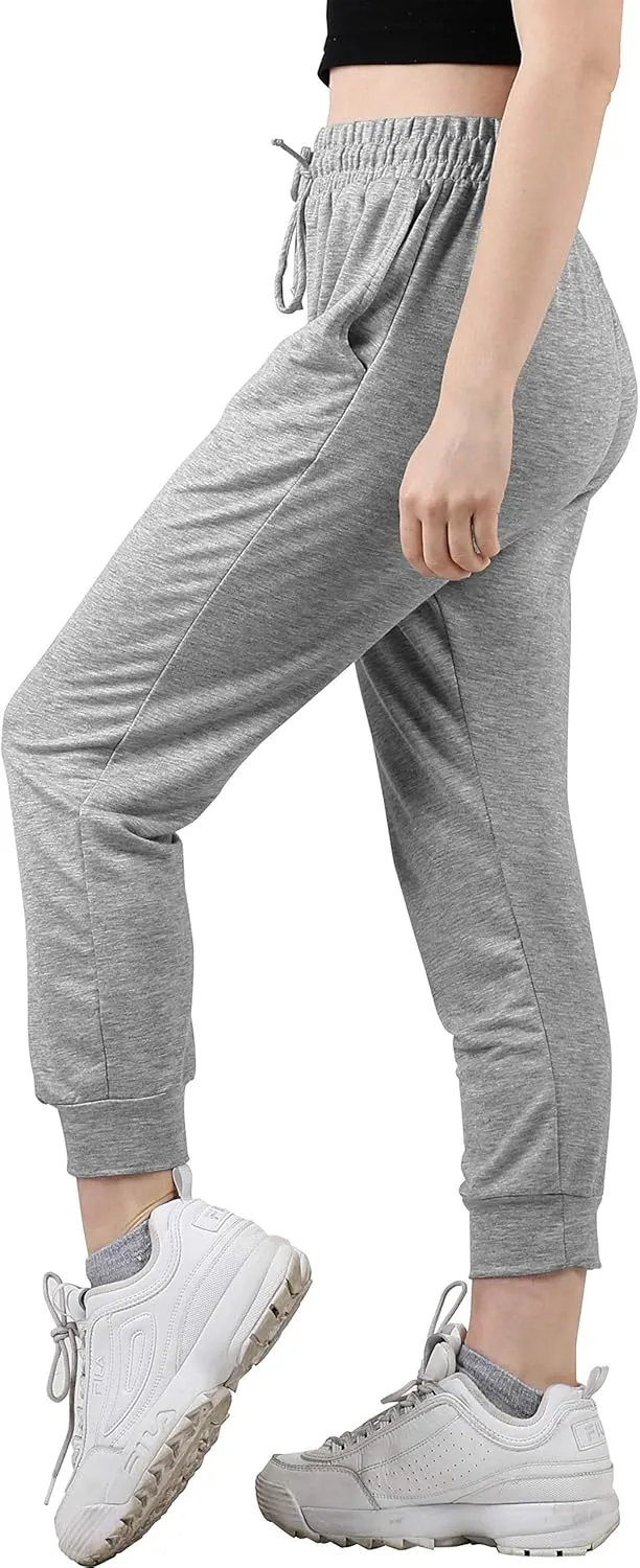 Ma Croix Women's Light Weight Drawstring Training Sport Jogger Pants French Terry Cotton Blend Casual Sweatpants
