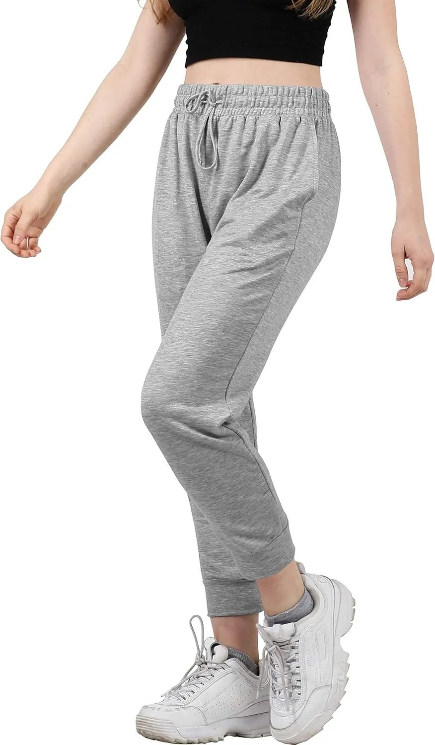 Ma Croix Women's Light Weight Drawstring Training Sport Jogger Pants French Terry Cotton Blend Casual Sweatpants