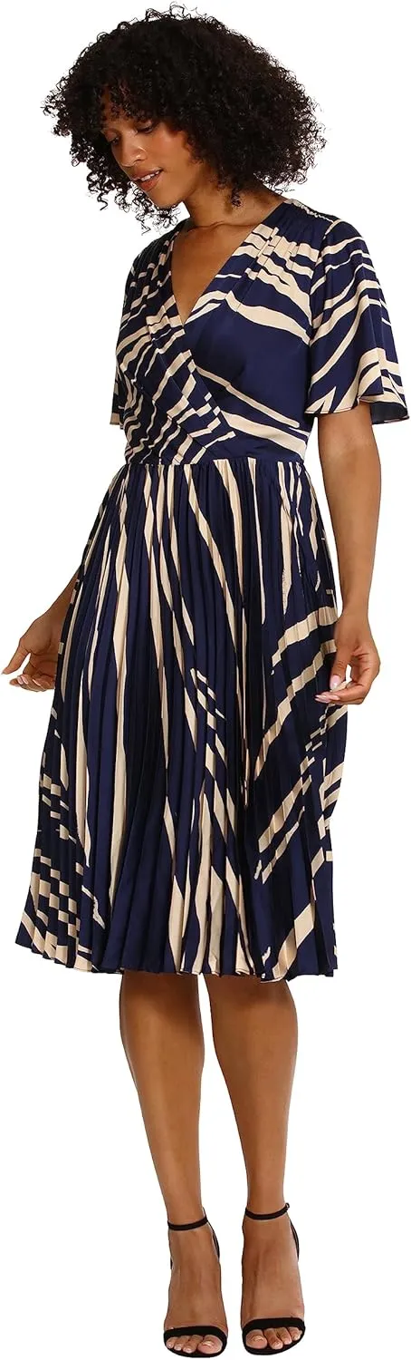 Maggy London Women's Pleated Skirt Dress Event Occasion Party Guest of