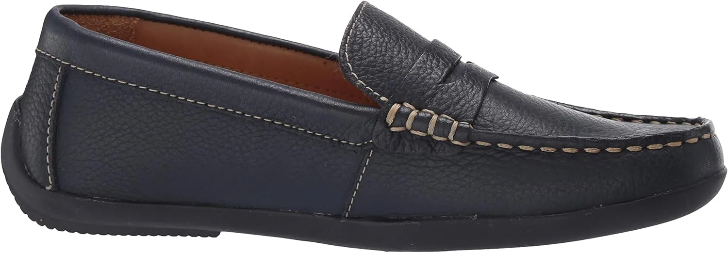 Marc Joseph New York Unisex-Child Leather Made in Brazil Luxury Fashion Slip on Loafer with Penny Detail