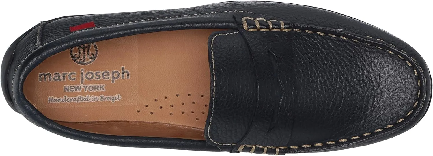 Marc Joseph New York Unisex-Child Leather Made in Brazil Luxury Fashion Slip on Loafer with Penny Detail