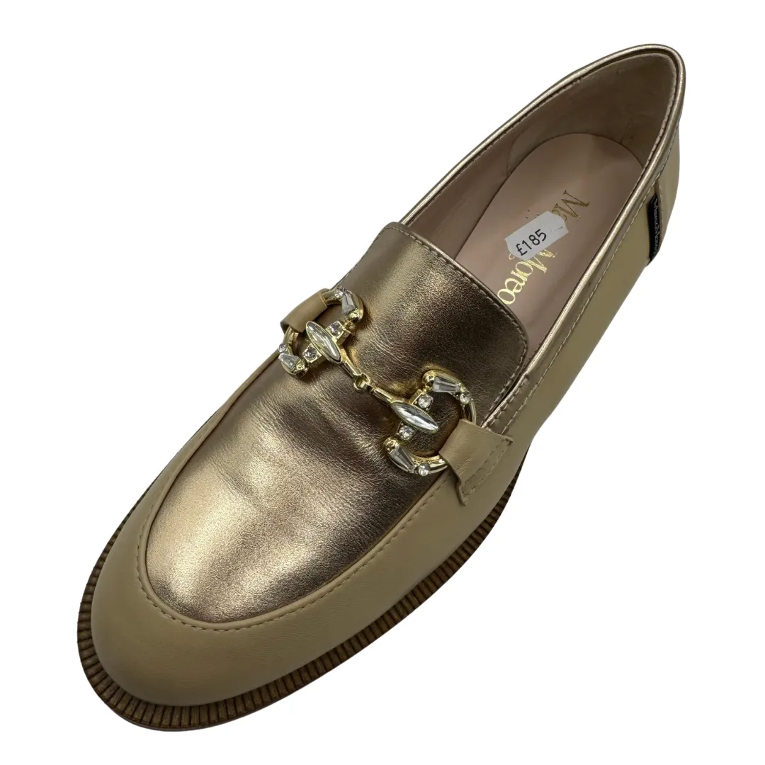 Marco Moreo Beige & Gold Loafers