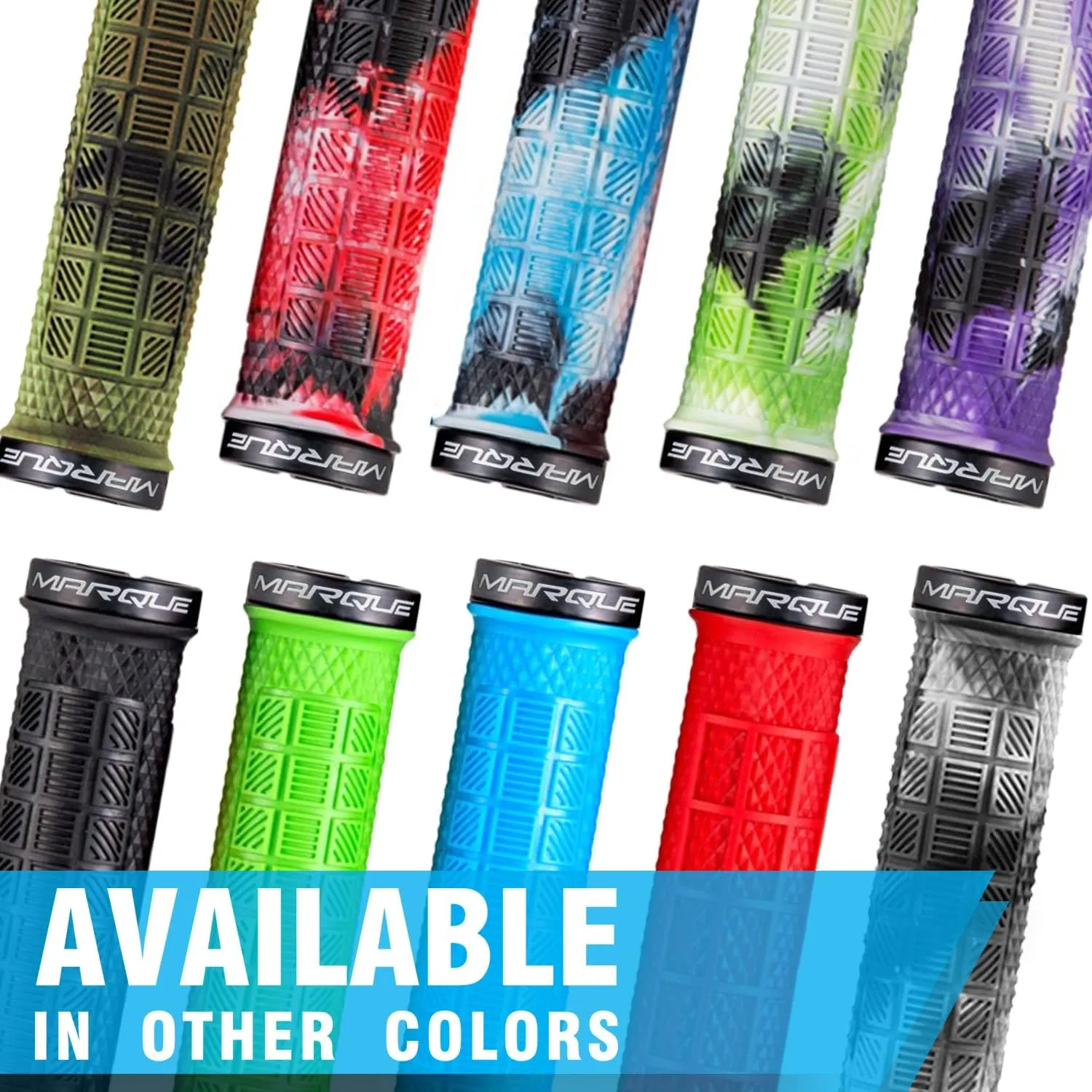 MARQUE Grapple MTB Grips - Mountain Bike Grips with Single Lock On Collar for Handlebar, for BMX, E-Bike, Scooter, Beach Cruiser & Most Adult Bicycle Handlebar, Anti-Slip & Comfortable