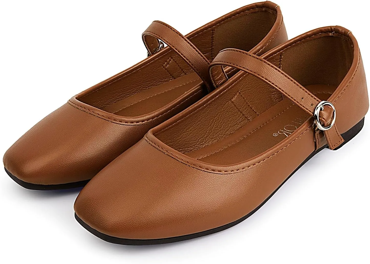 Mary Jane Flats Shoes Women Square Toe Ballet Flats Comfortable Ankle Strap Flats Casual Slip on Flats Women Flats Dress Shoes